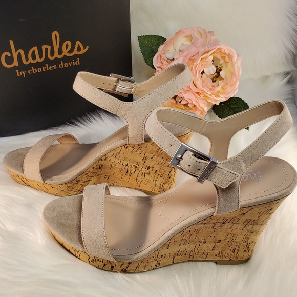 CHARLES DAVID NUDE LINDY PLATFORM SANDALS SZ10 NIB - Picture 4 of 8
